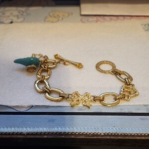 Juicy Couture Gold Bracelet with Turquoise Charm